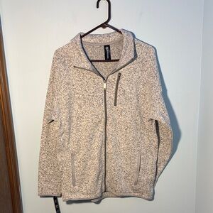 Burnside Men's Heather Grey Sweater Knit Zip-up